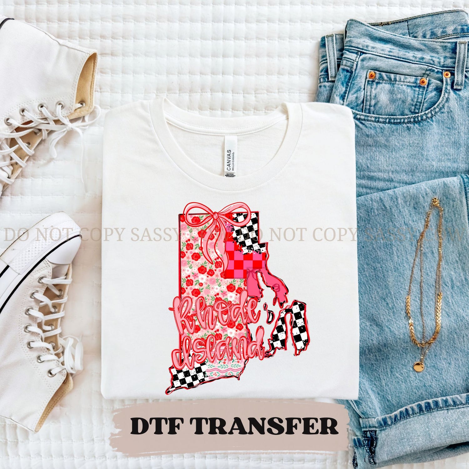 RHODE ISLAND GIRLY STATE - DTF TRANSFER 0101