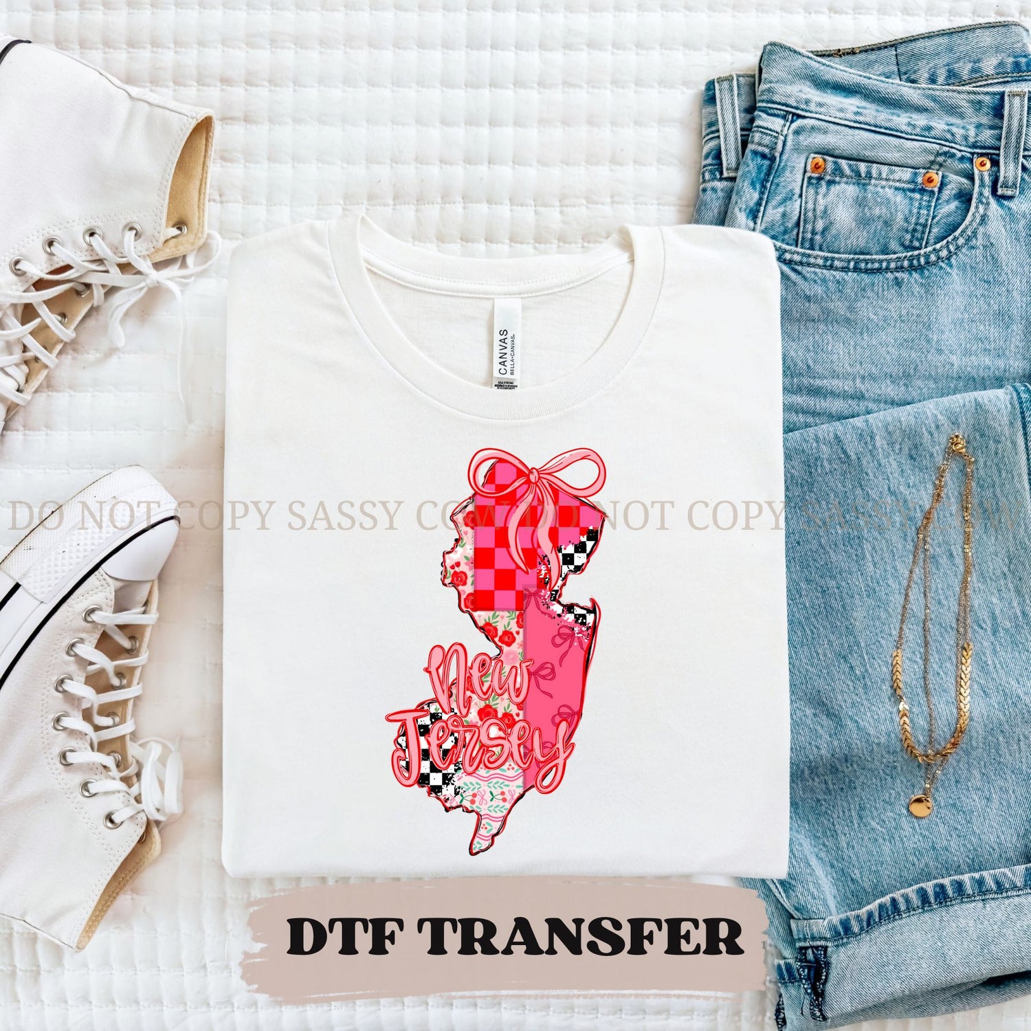 NEW JERSEY GIRLY STATE - DTF TRANSFER 0103