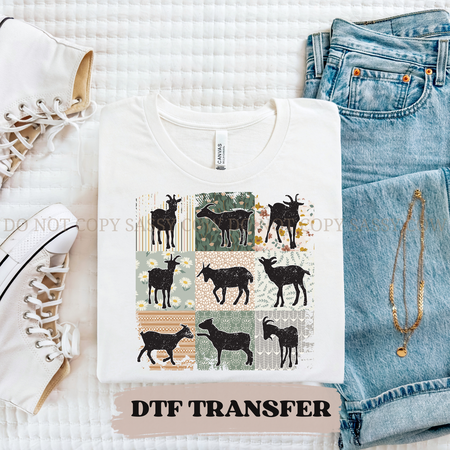 BOHO GOAT GRID DTF Transfer