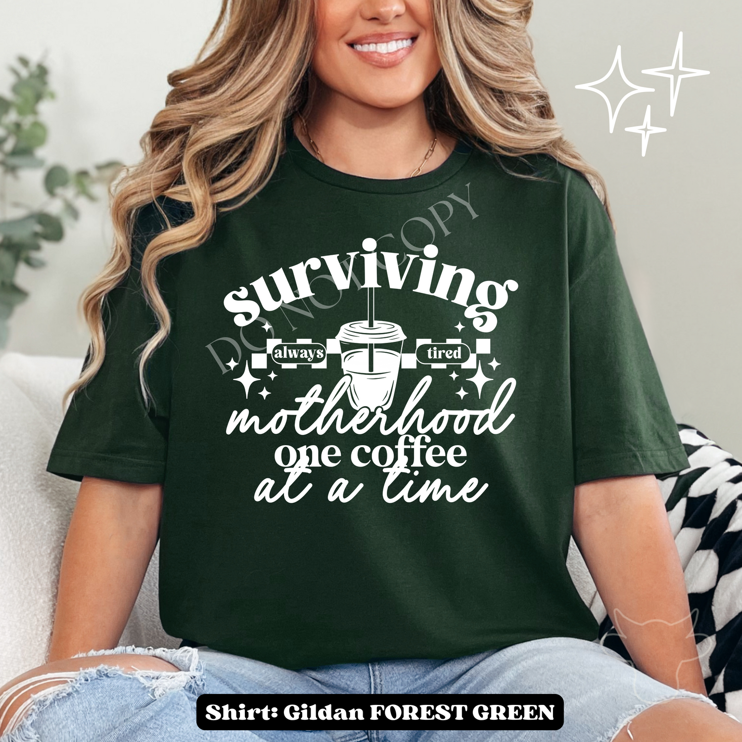 SURVIVING MOTHERHOOD Glitter DTF Transfer