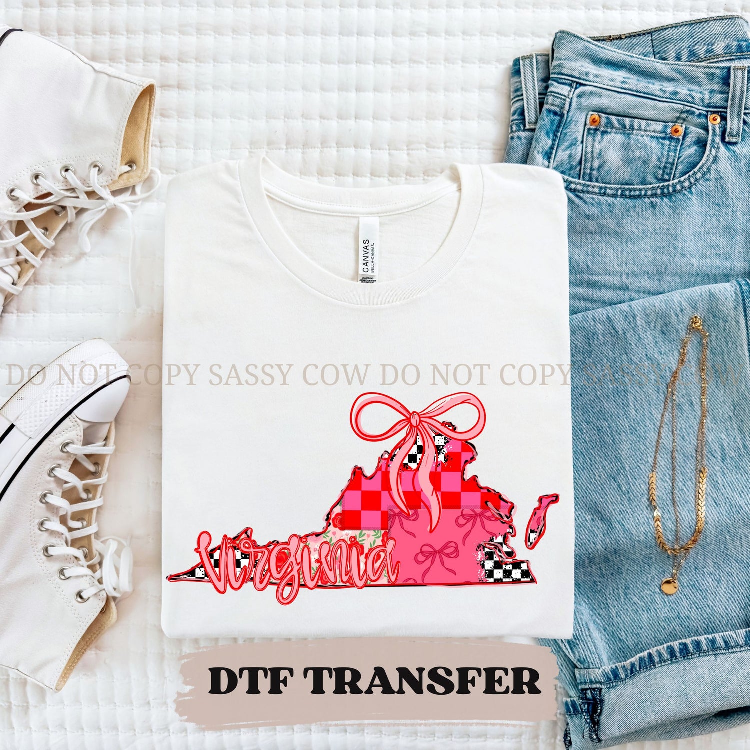VIRGINIA GIRLY STATE - DTF TRANSFER 0113