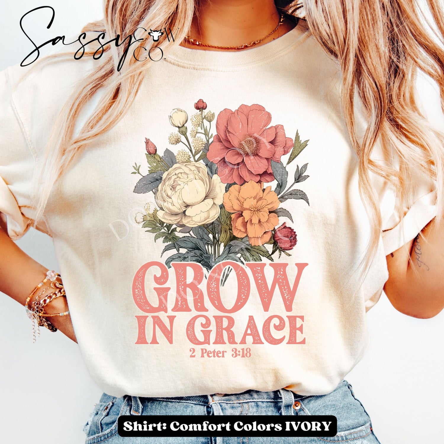 GROW WITH GRACE Regular DTF Transfer