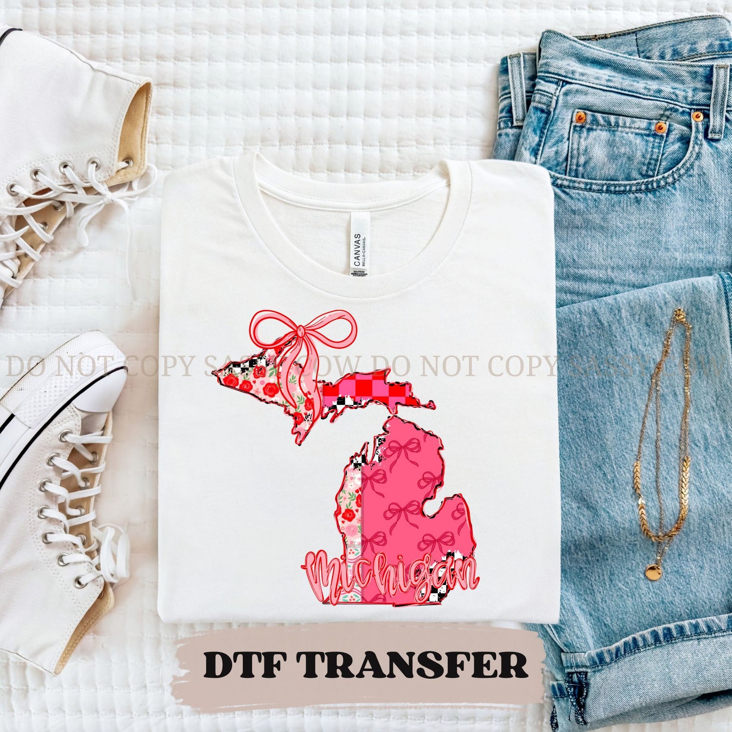 MICHIGAN GIRLY STATE - DTF TRANSFER 088