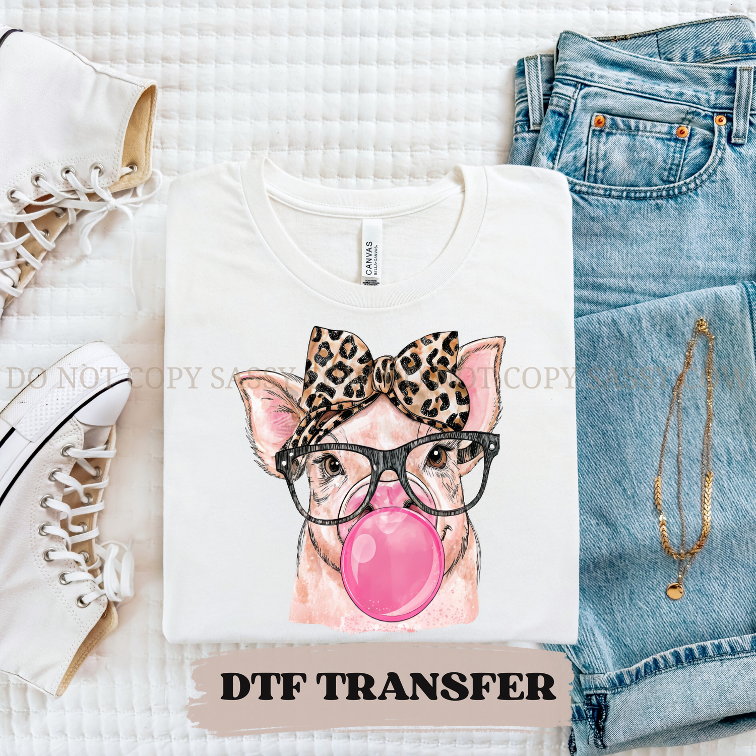 BUBBLEGUM PIG DTF Transfer