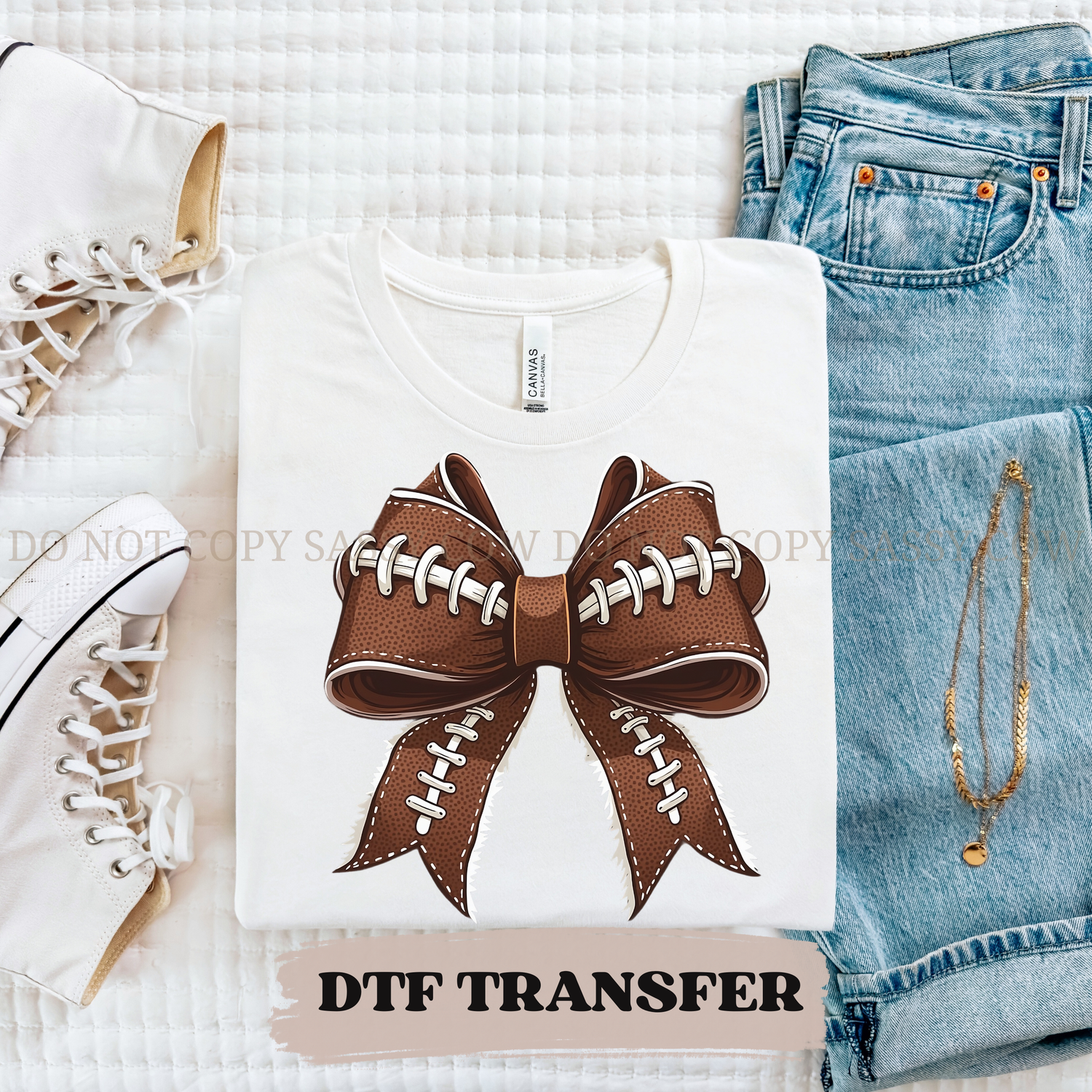 COQUETTE FOOTBALL BOW DTF Transfer
