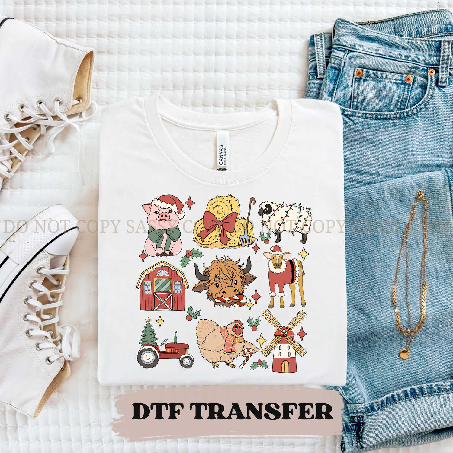 OLD MACDONALD CHRISTMAS DTF Transfer