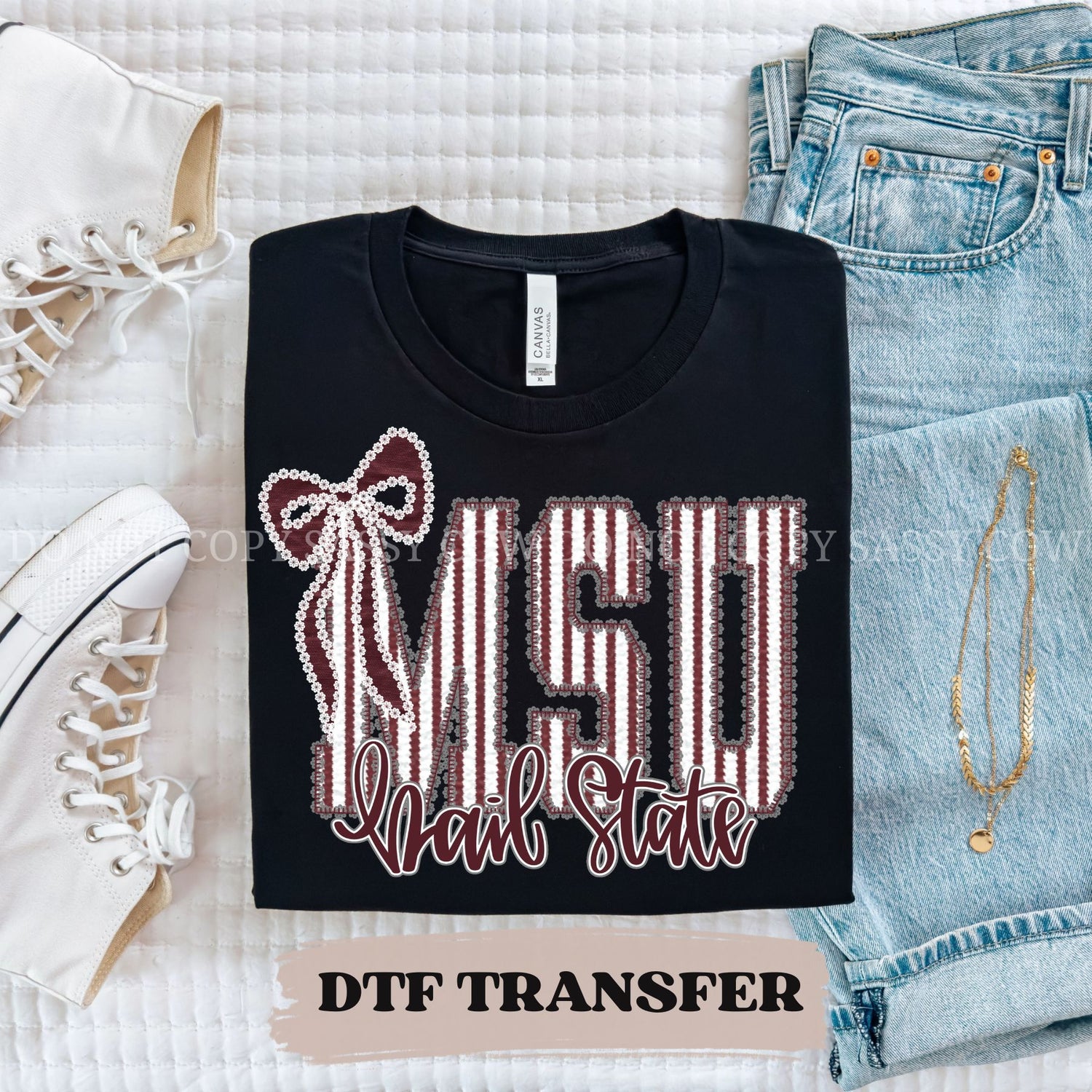 MSU HAIL STATE SEERSUCKER - DTF TRANSFER 052