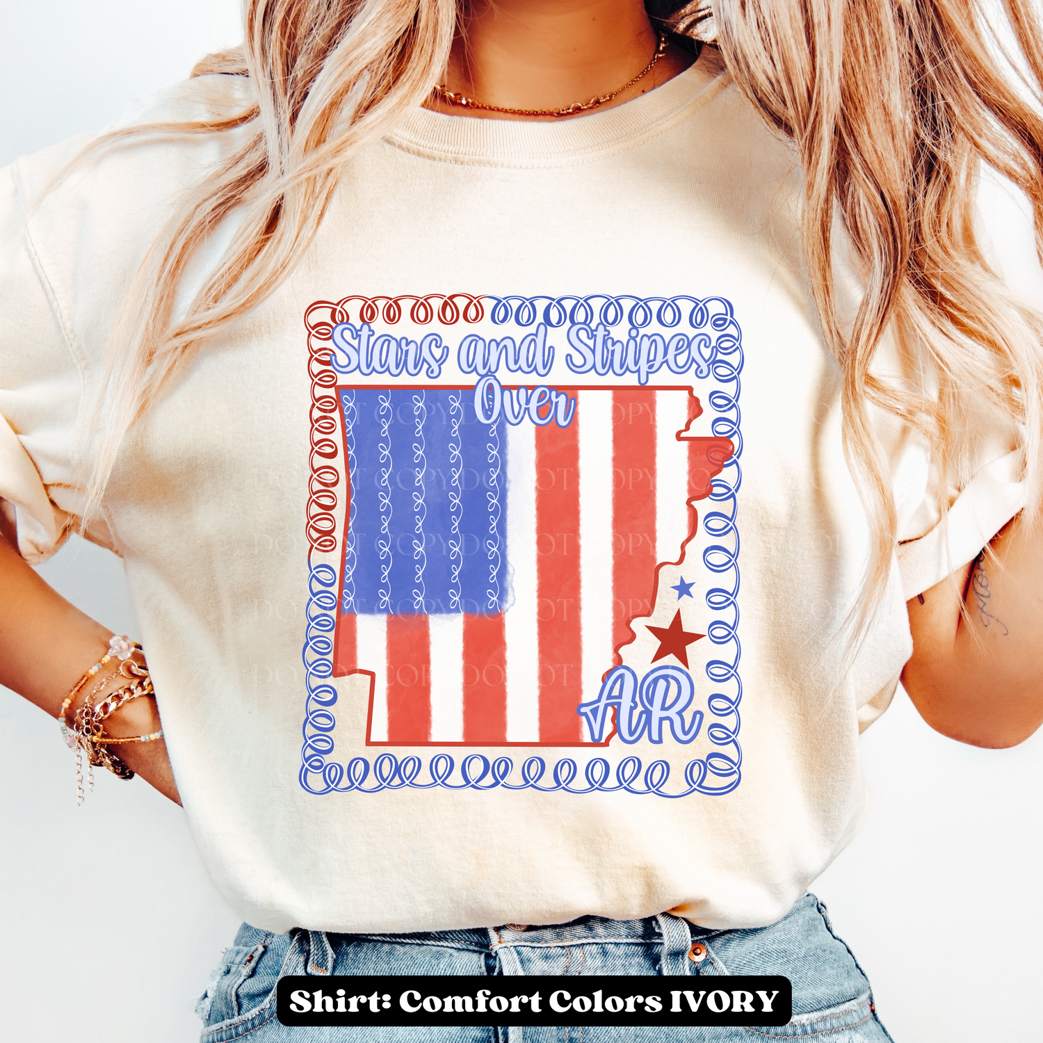 STARS & STRIPES OVER STATES  DTF Transfer
