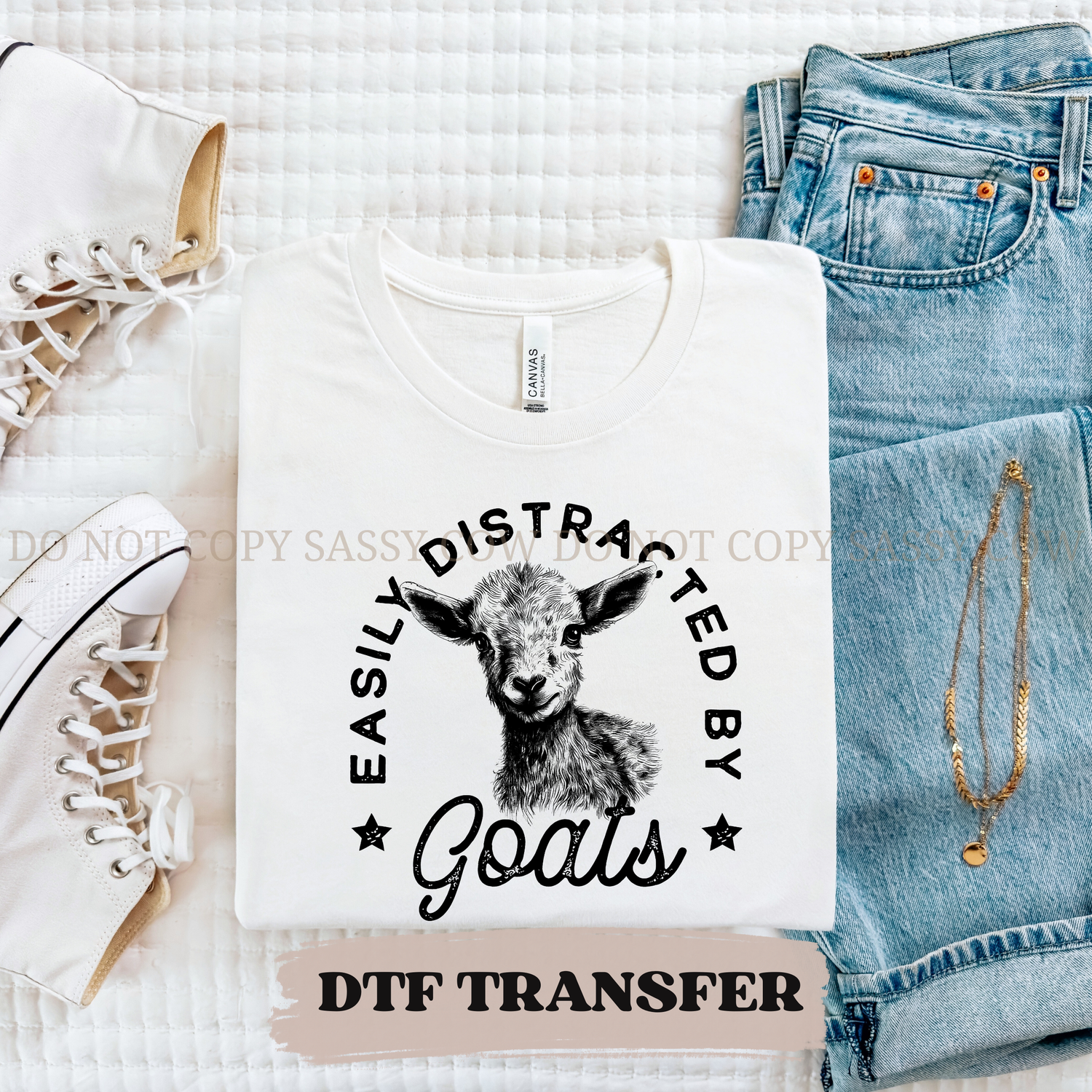 EASILY DISTRACTED BY GOATS DTF Transfer