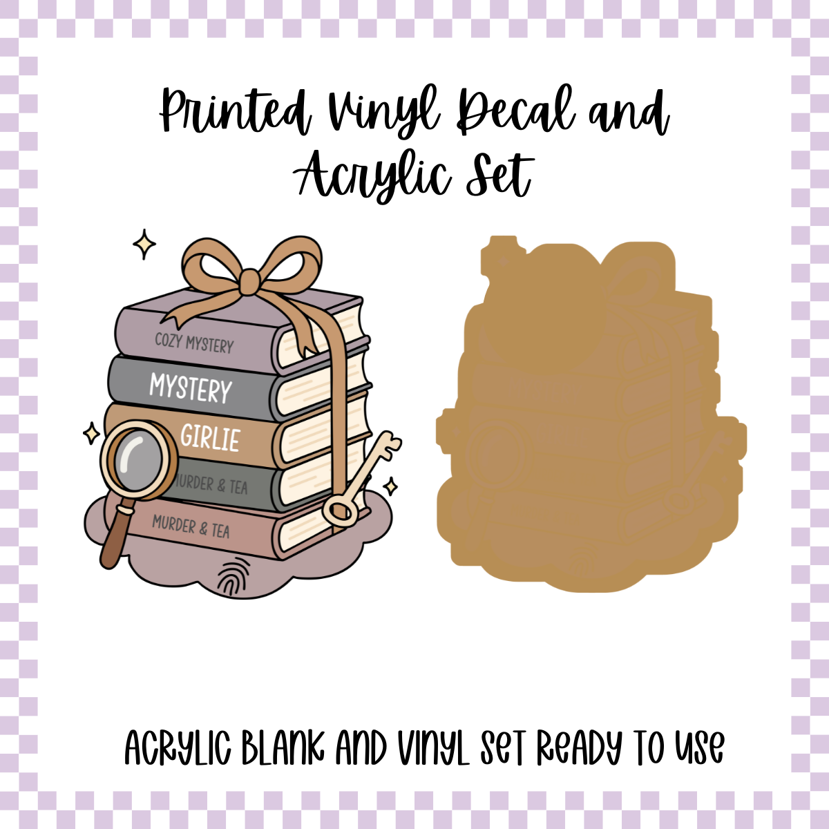 Printed Vinyl and Acrylic Set - Mystery Girlie Book Stack