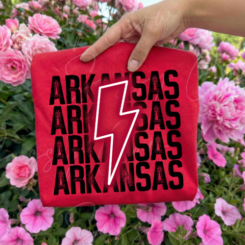 ARKANSAS LIGHTENING BOLT TEE - 016