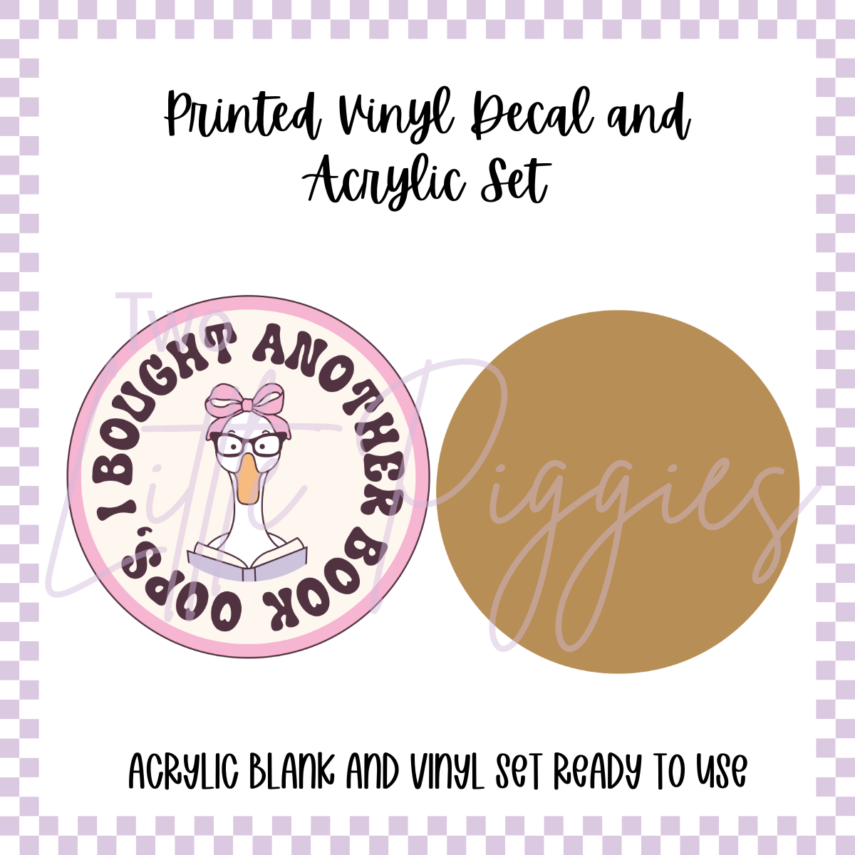 Printed Vinyl and Acrylic Set - Pastel Bookish - Bought Another Book