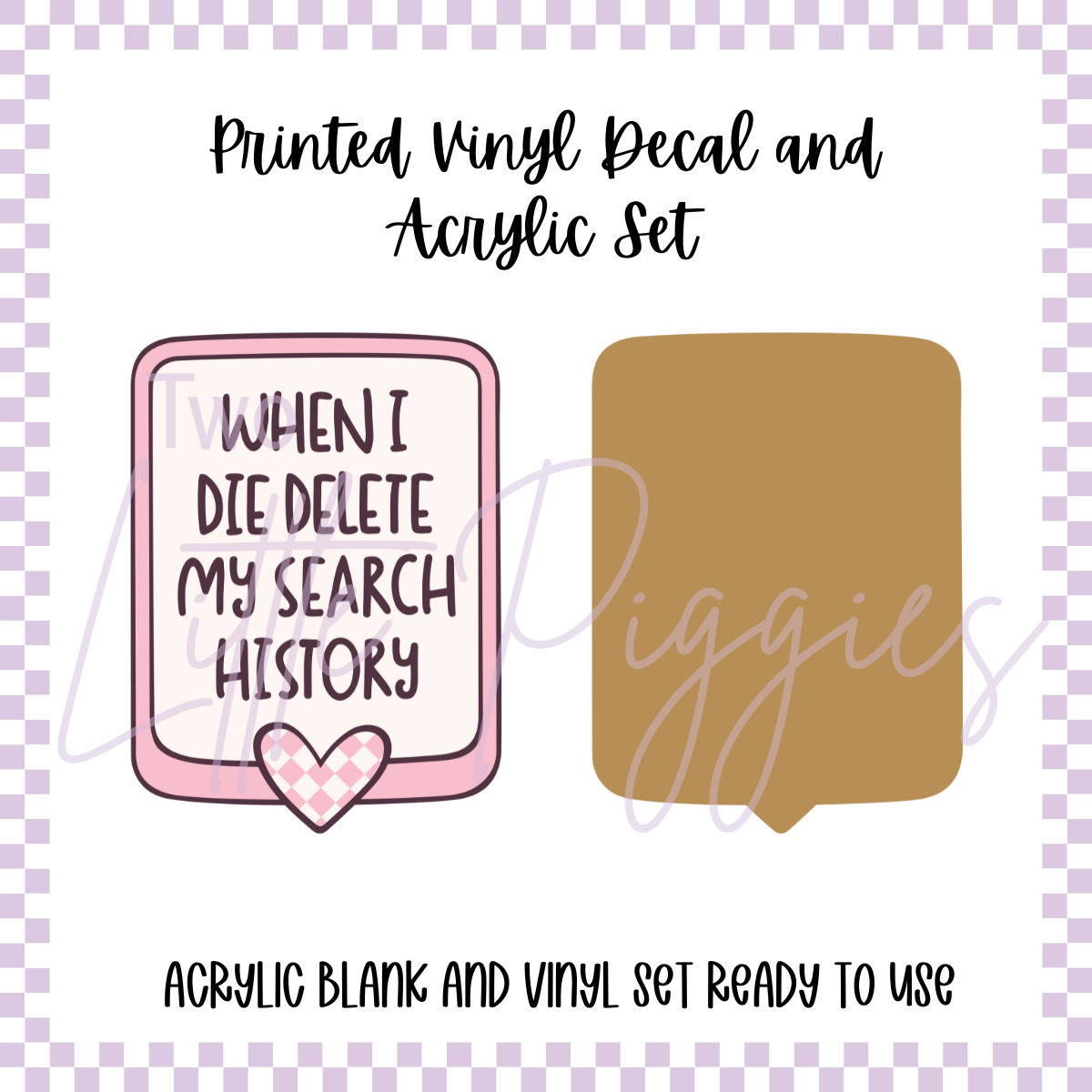 Printed Vinyl and Acrylic Set - Pastel Bookish - Delete My History