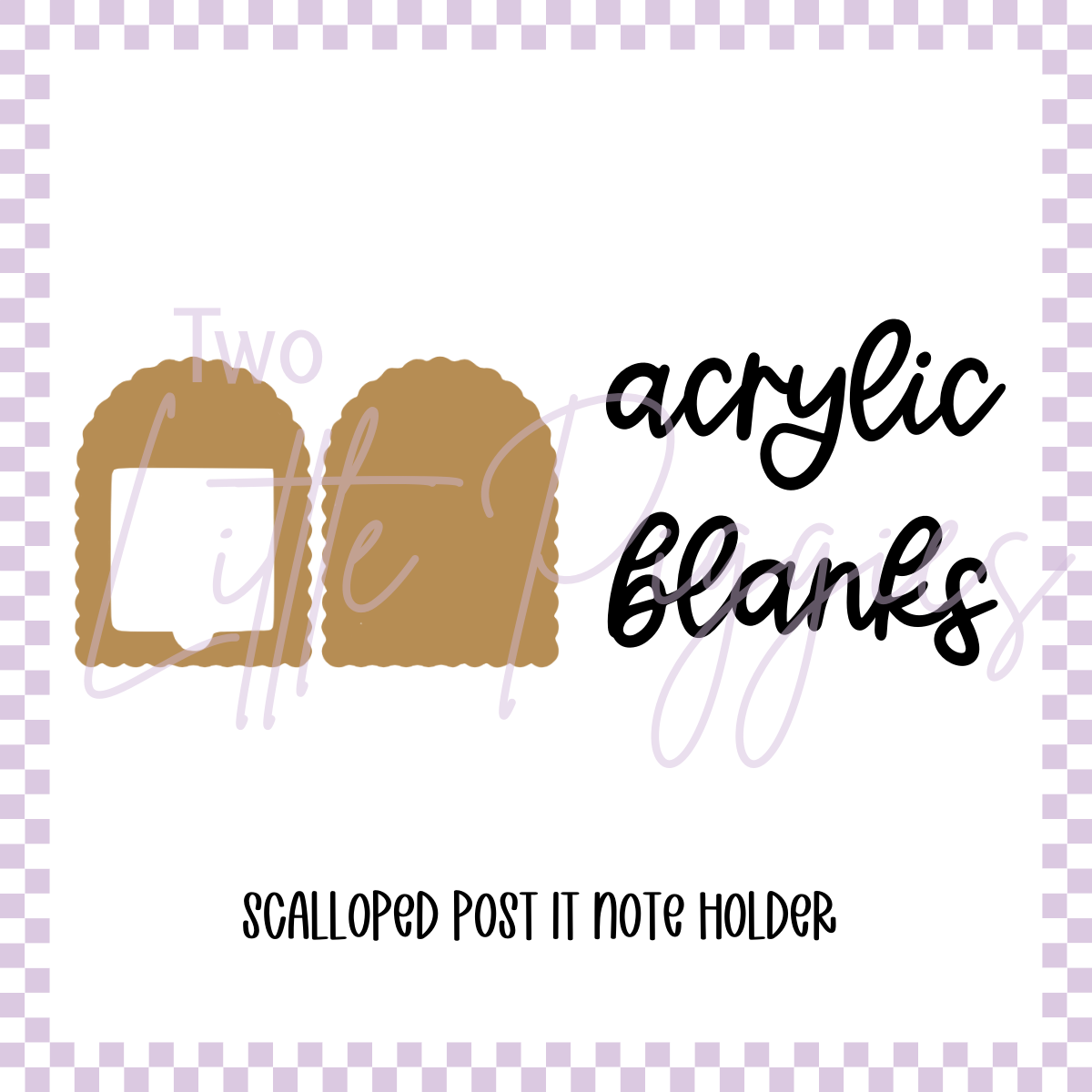 Acrylic Blank - Scalloped Post It Note Holder (3 sets)