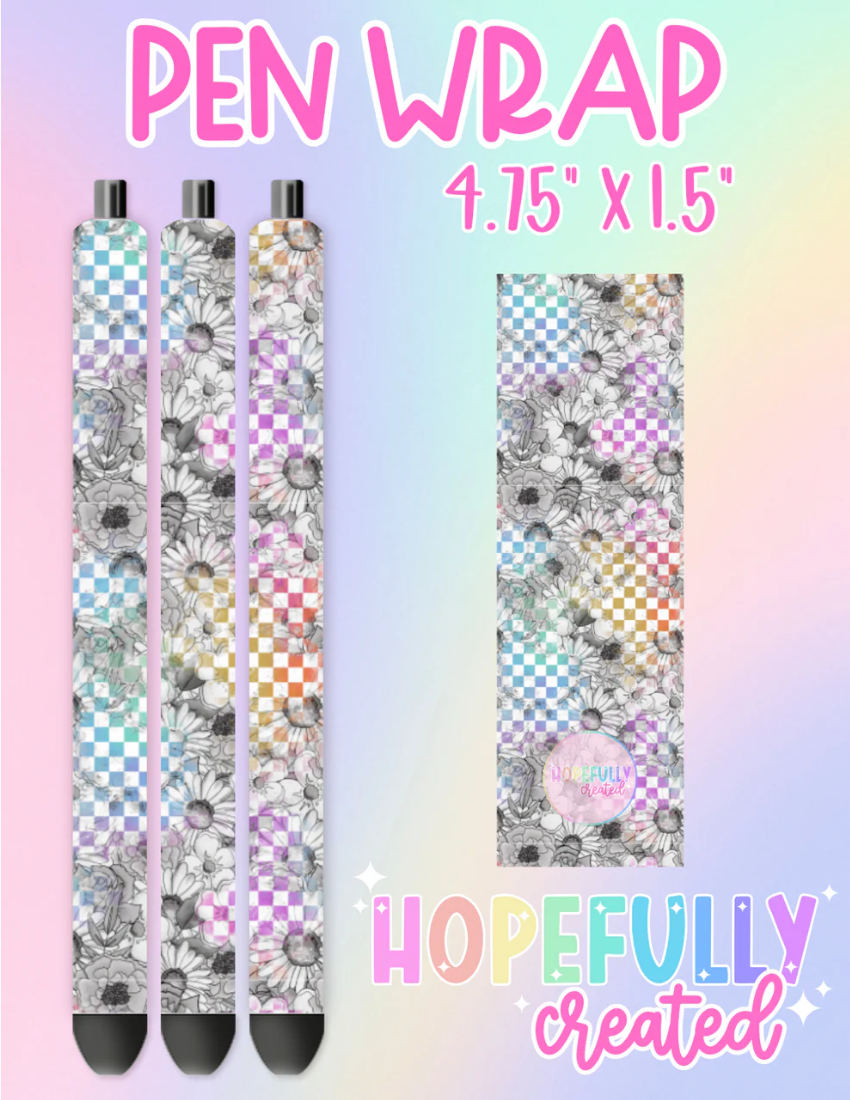 Floral Checker Vinyl Collection- 2498