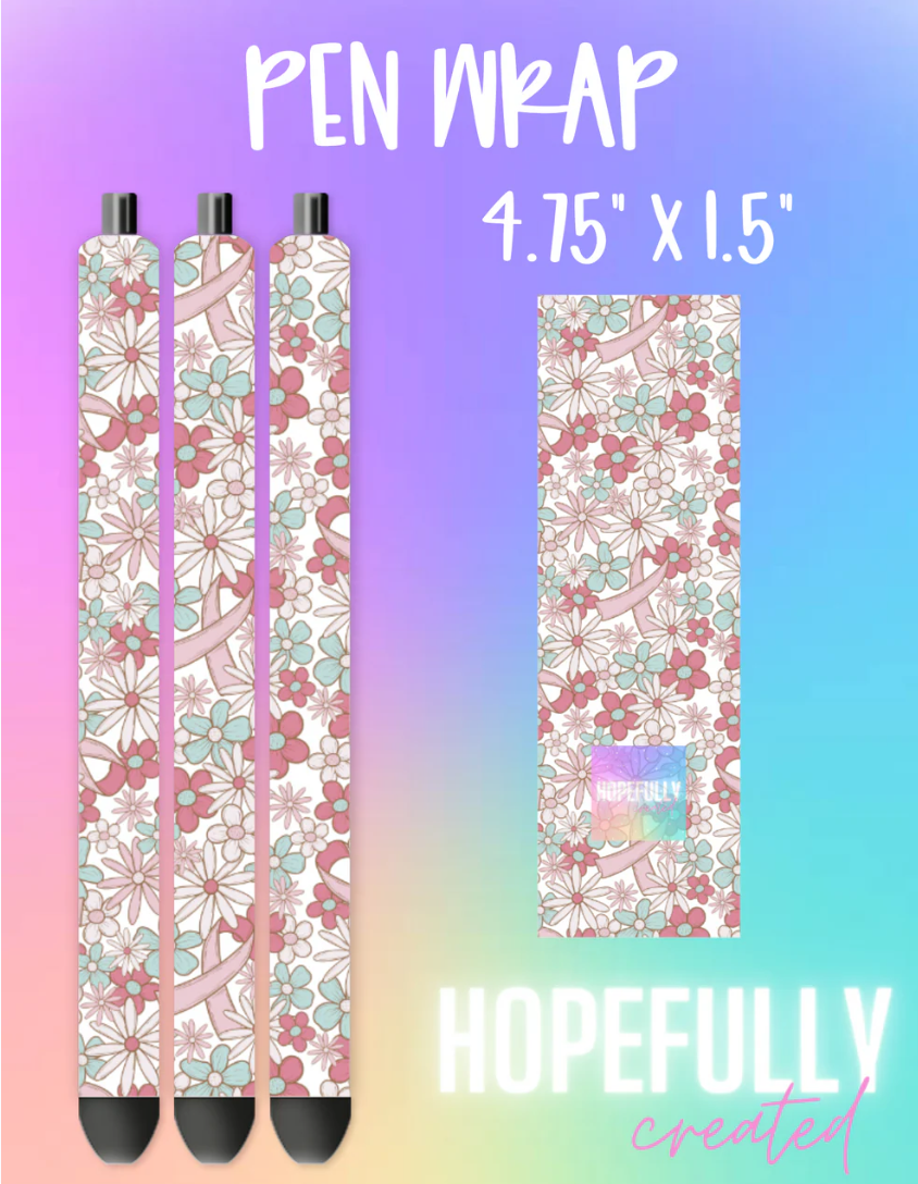 Floral Pink Ribbon Vinyl Collection-430