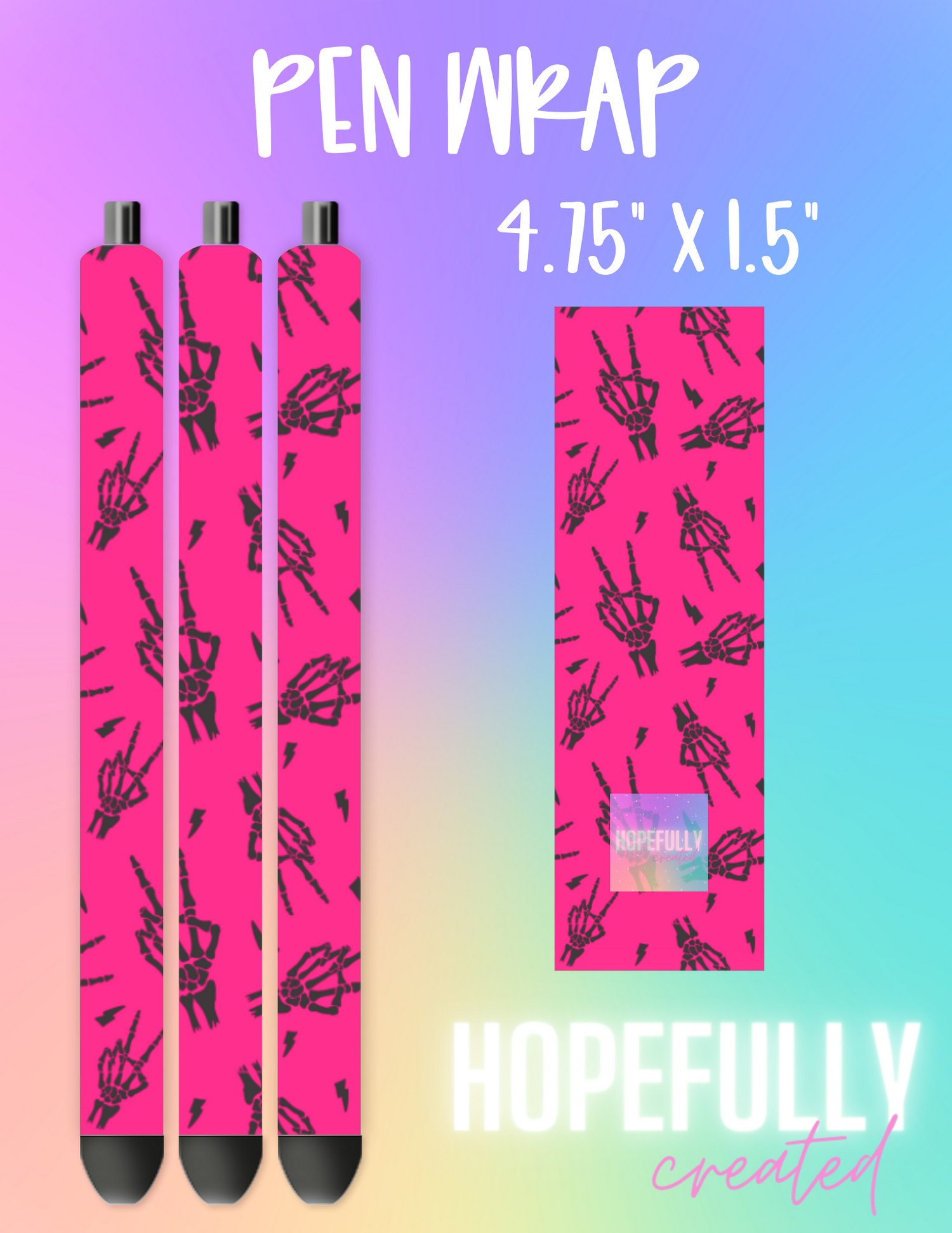 Skelly Peace Sign Pen Wrap-171