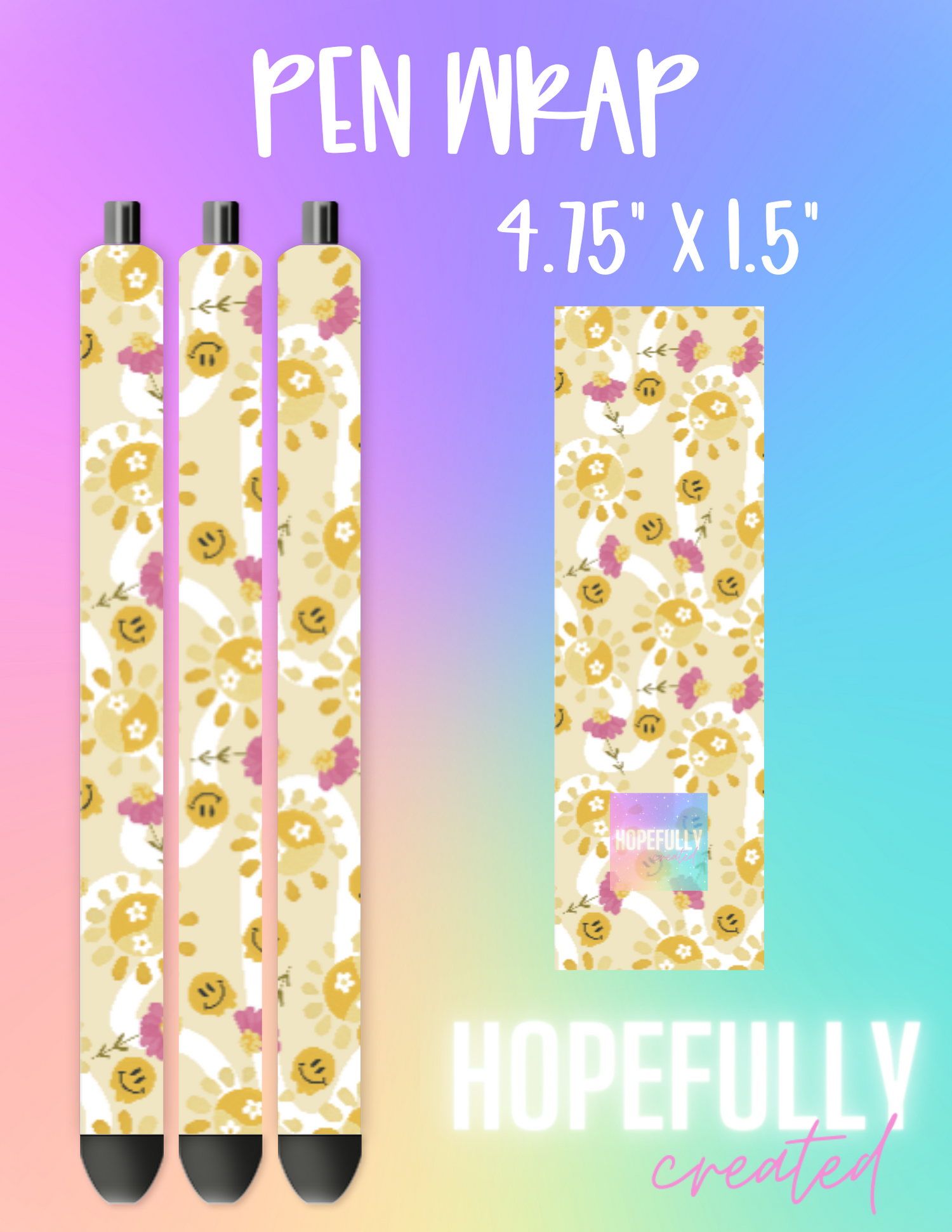 Floral Smiley Pen Wrap-235