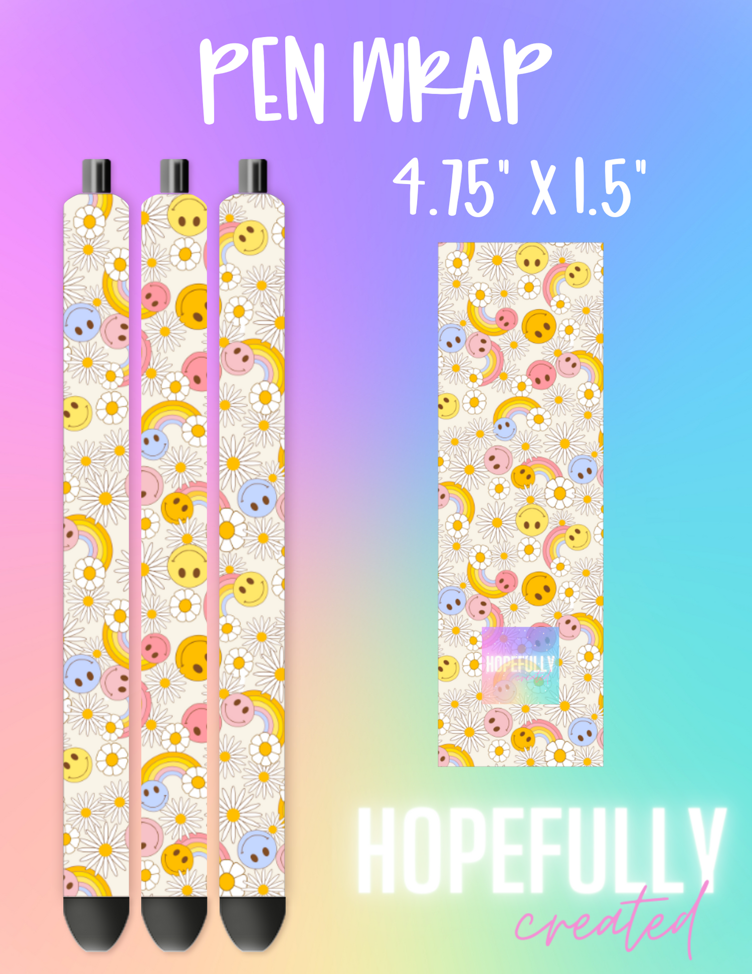 Smiley Rainbow Pen Wrap-232