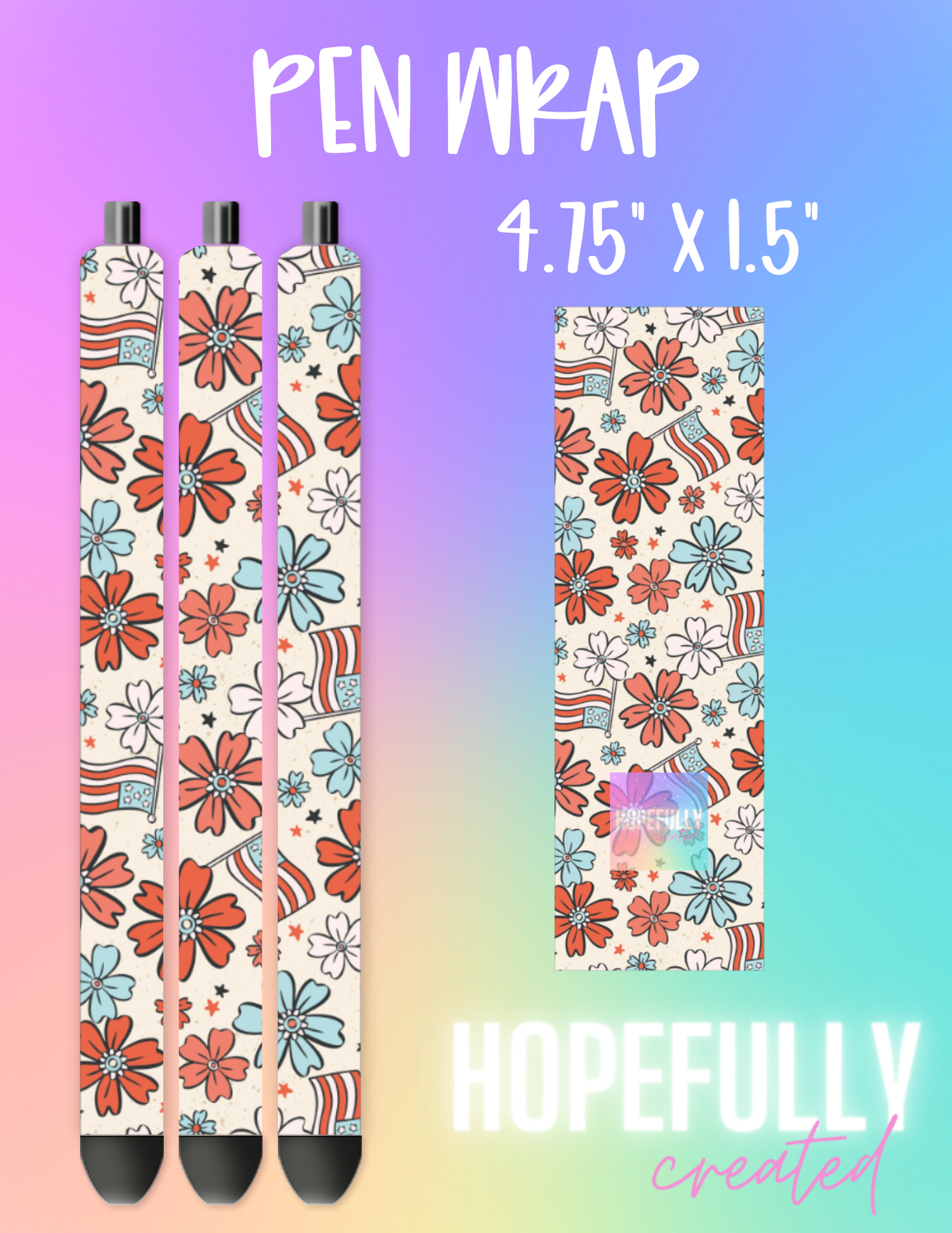 Floral USA Pen Wrap-62