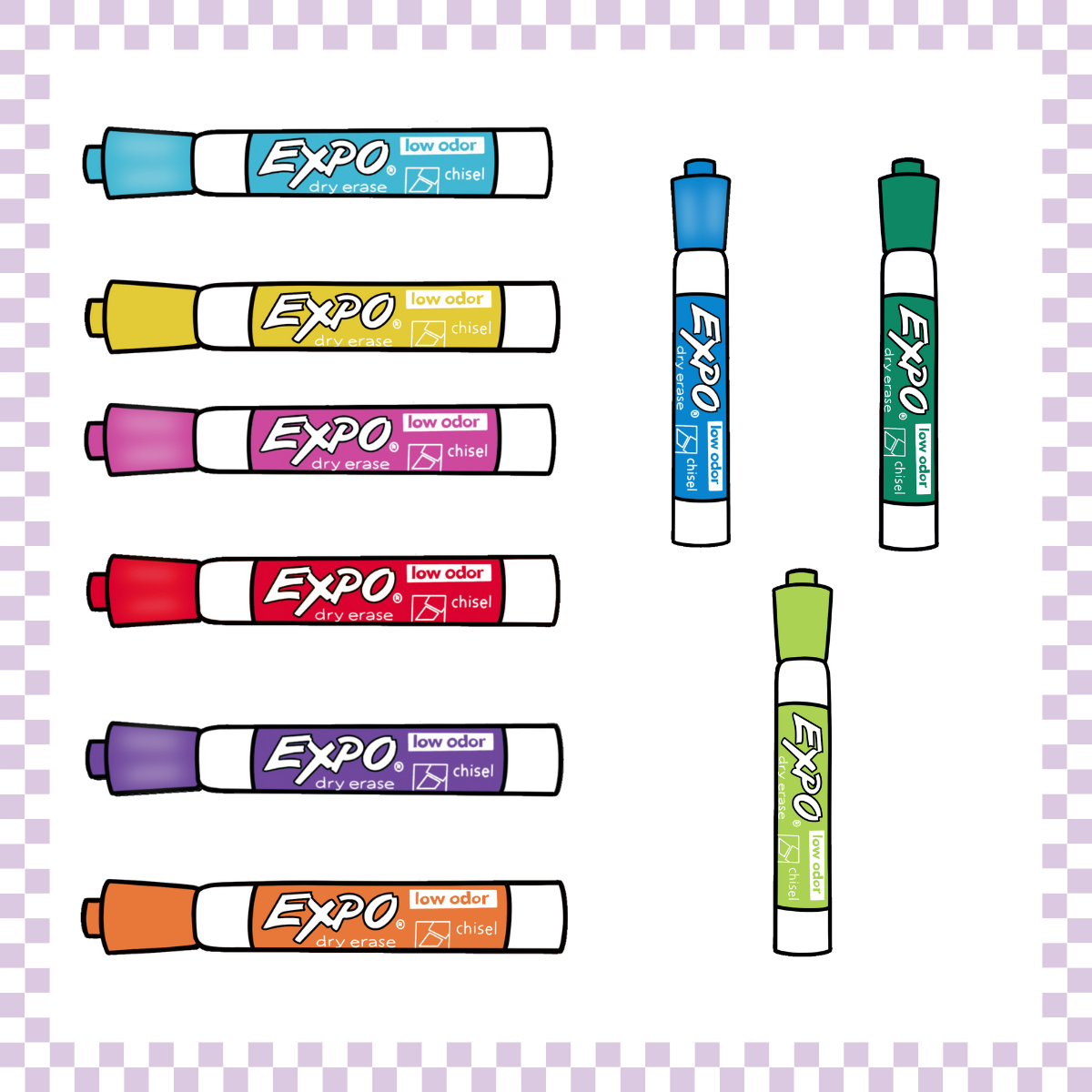 Printed Vinyl and Acrylic Set - Expo Markers