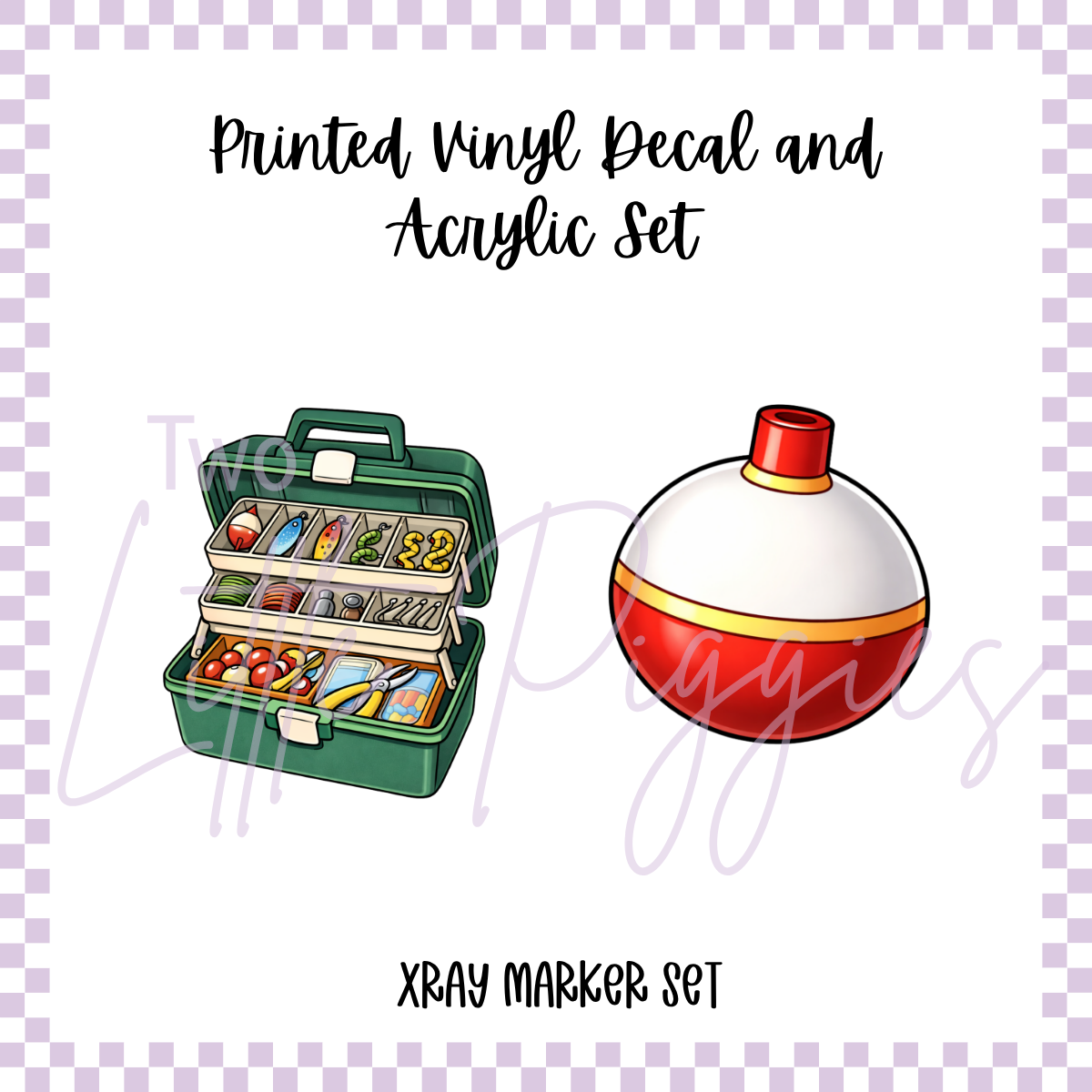 Printed Vinyl and Acrylic Xray Marker Set - Gone Fishing