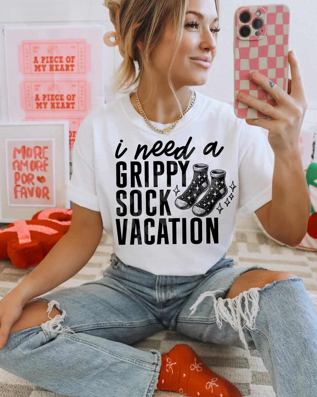 GRIPPY SOCK VACATION DTF Transfer