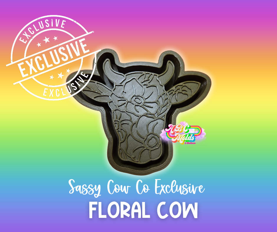 Floral Cow Silicone Mold - Sassy Cow Co. Exclusive