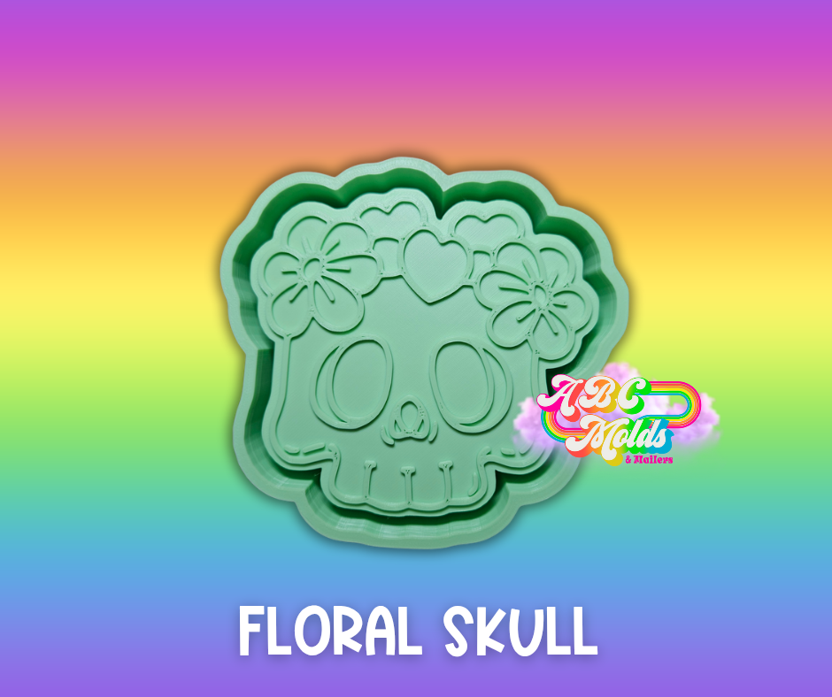 Floral Skull Silicone Mold