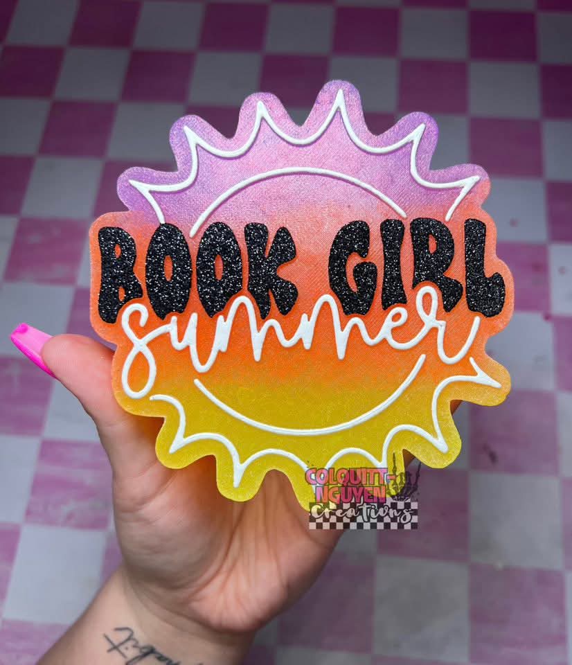 Book Girl Summer Silicone Mold