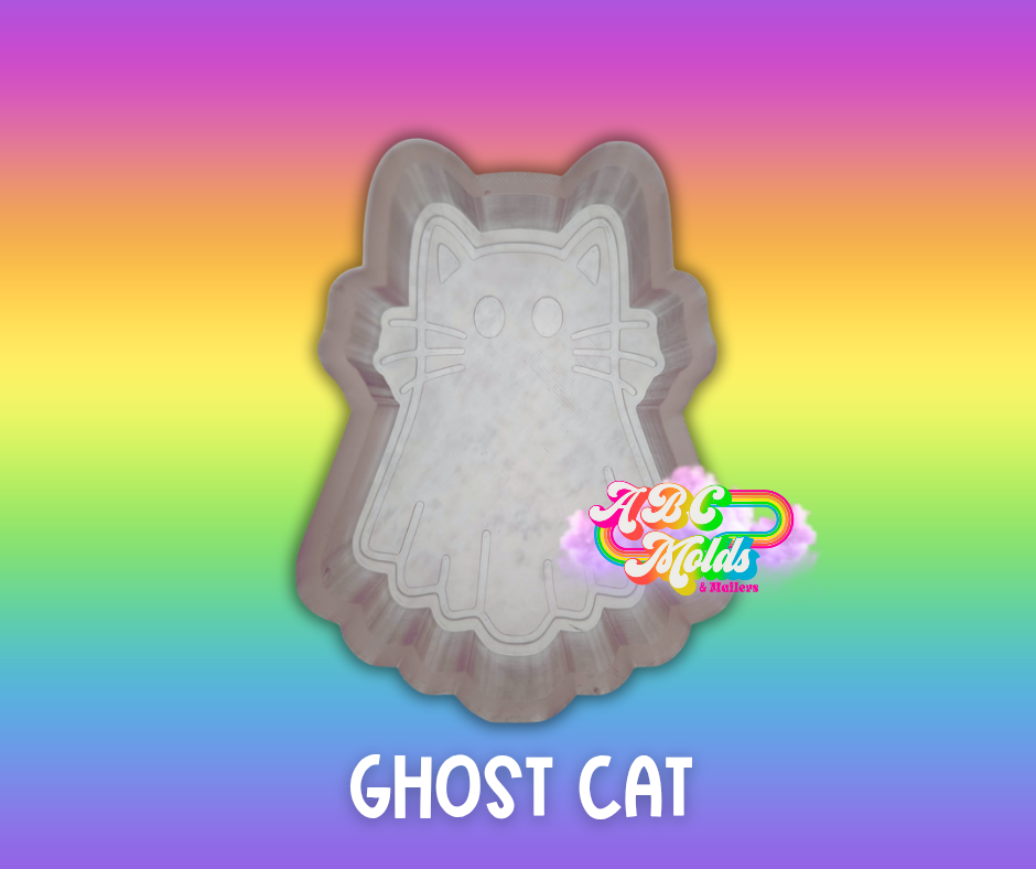 Cat Ghost Silicone Freshie Mold