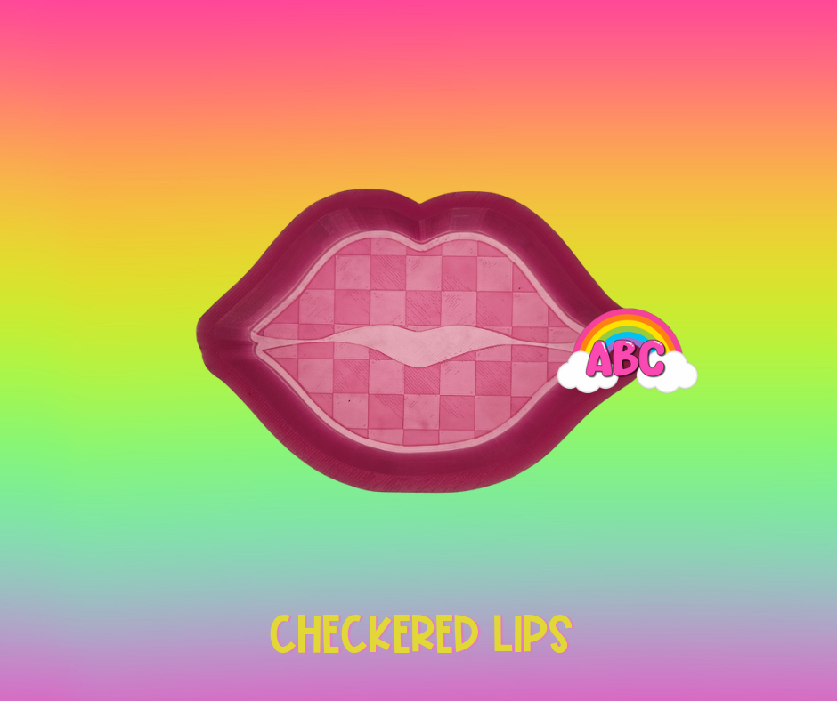 Checkered Lips silicone mold