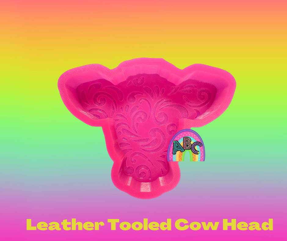 Leather Tooled Cow Head silicone mold