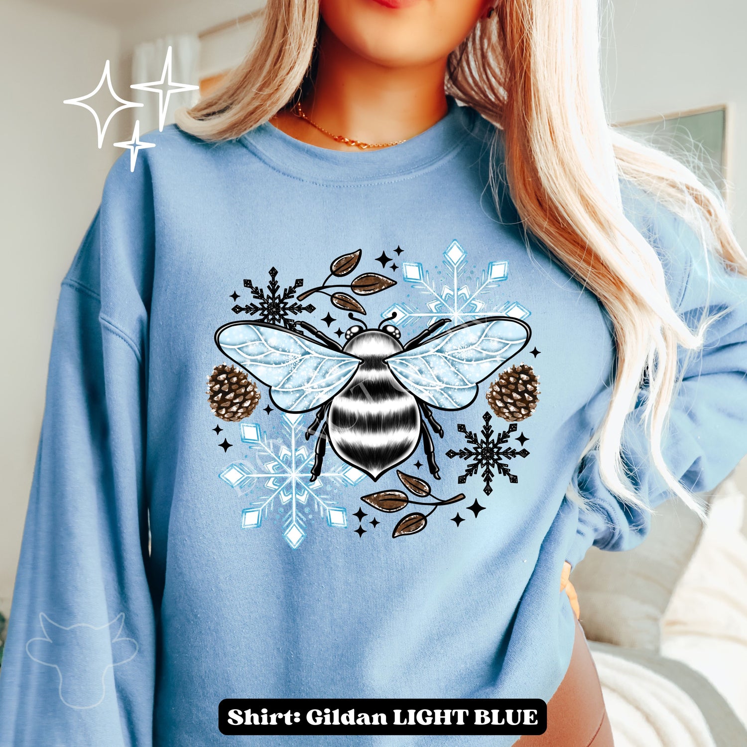 WINTER BEE Glitter DTF Transfer